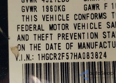 2017 Honda Accord Sport z USA, uszkodzony, nr VIN 1HGCR2F57HA083824